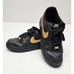 Nike Air Force 1 Nike ID‎ Black And Gold Size 11.5 Men's Red Nike Air On Heel